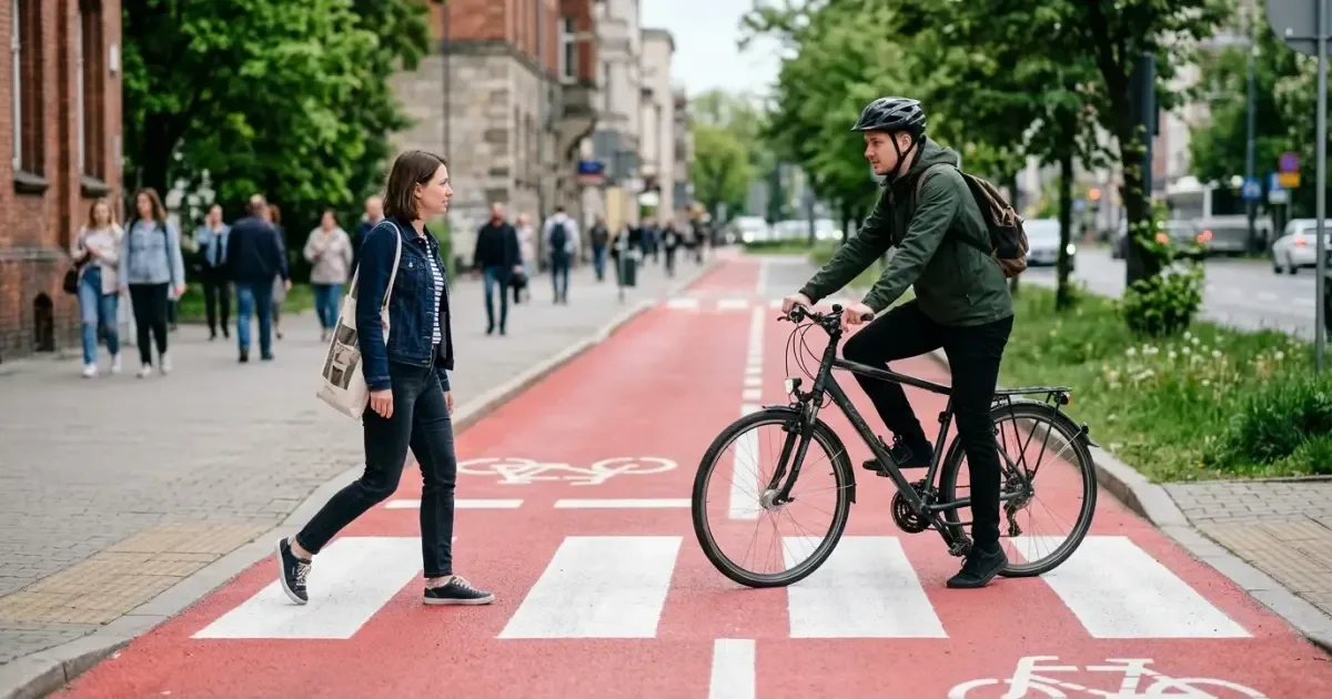 Ścieżka rowerowa z zebrą – czy pieszy ma pierwszeństwo?
