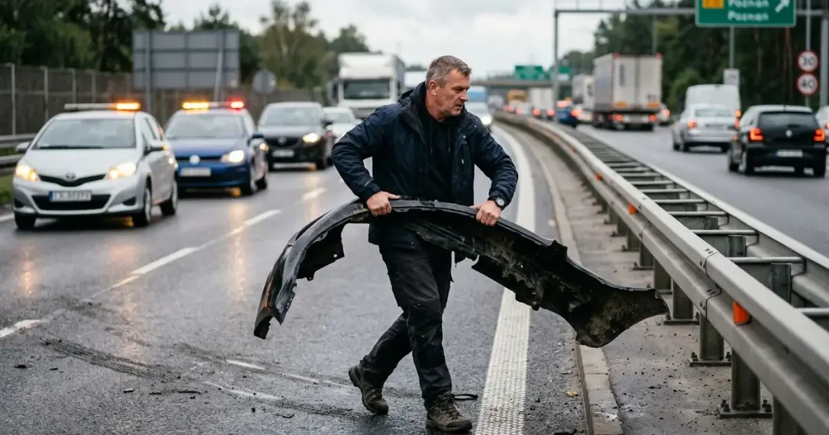Kierowca wysiadł na środku S2. GDDKiA: "nie każdy bohater nosi pelerynę"