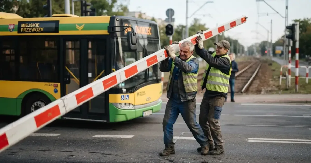 Kolejny incydent na torach: Przejazd kolejowy sceną niebezpiecznego błędu kierowcy autobusu MPK Łódź