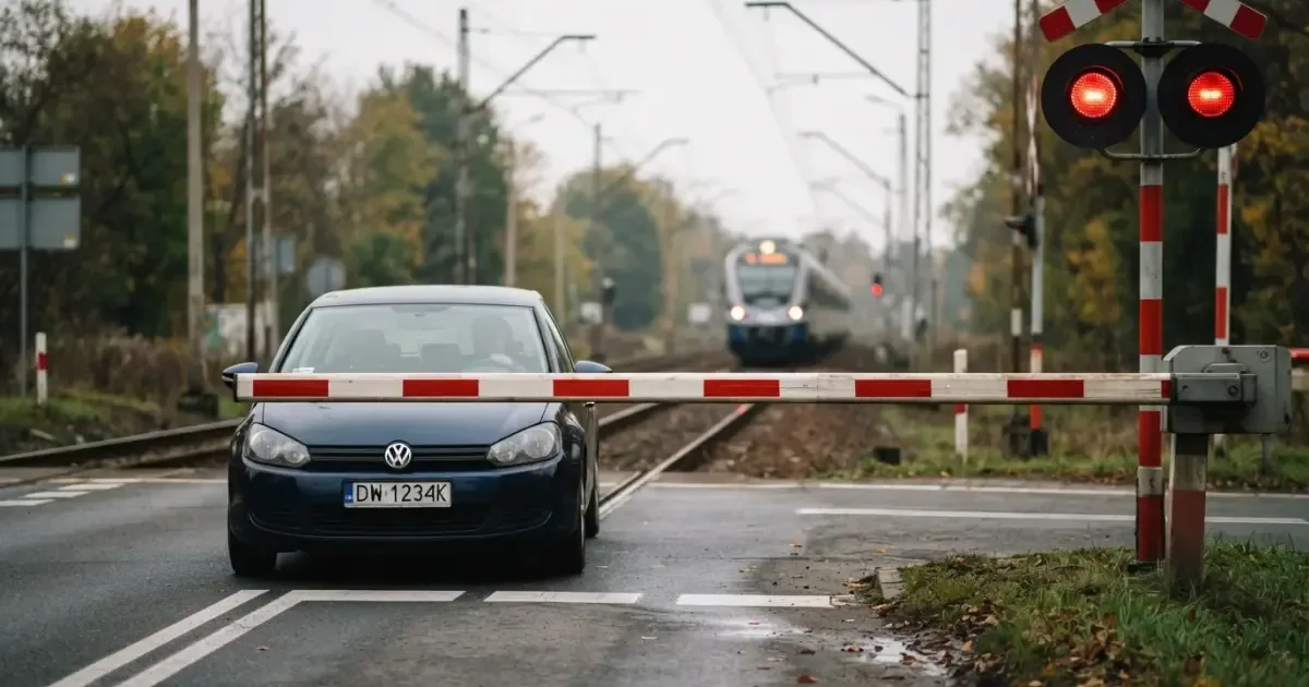 Prawo jazdy: rząd planuje surowe kary za wjazd na przejazd kolejowy na czerwonym świetle