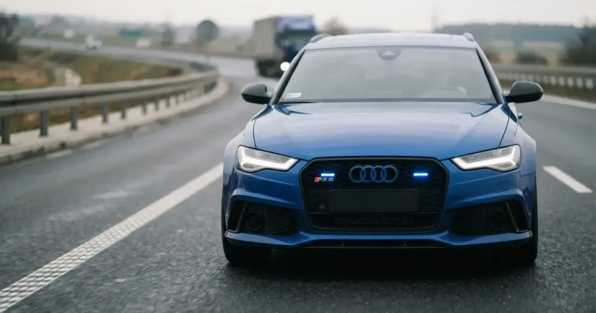 Kierowca Audi RS 6 zamontował niebieskie światła i udawał policję