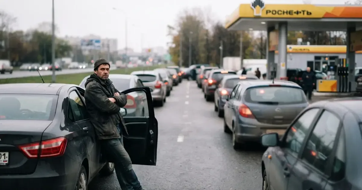 Brak benzyny w Rosji. Gigantyczne kolejki na stacjach: benzyna znika z dystrybutorów