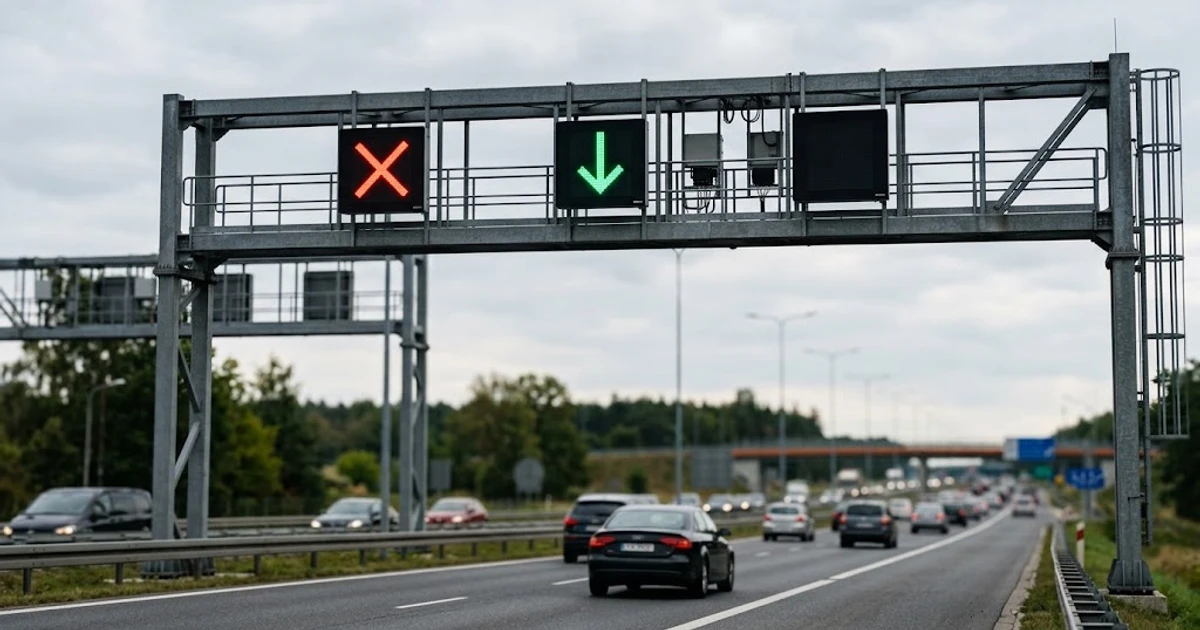 Elektroniczne znaki drogowe: Czerwony "X" nad drogą grozi utratą prawa jazdy